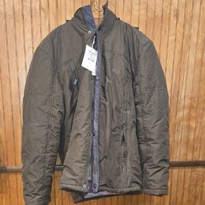 WenVen Men's Thick Sherpa Lined Parka Coat With Removeable Hood Size 2XL